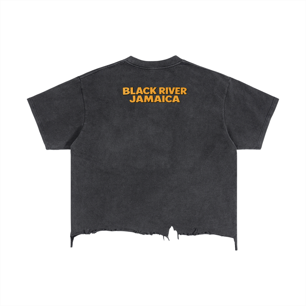 Vintage Wash Boxy Distressed Hem T-Shirt